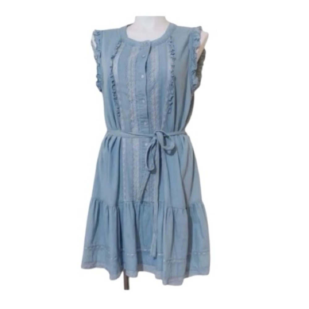 Draper James RSVP sleeveless chambray dress size XS GUC VS0042 - Picture 7 of 7